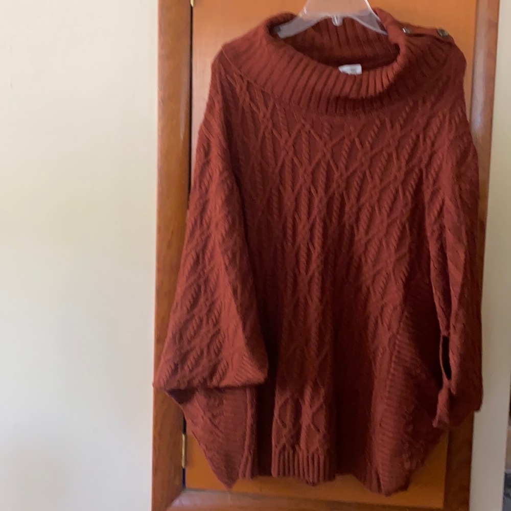 Avenue Women’s Cowl Neck Sweater Brown Size 14/16.